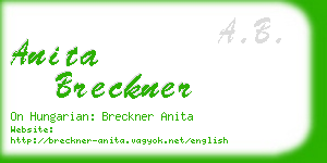 anita breckner business card